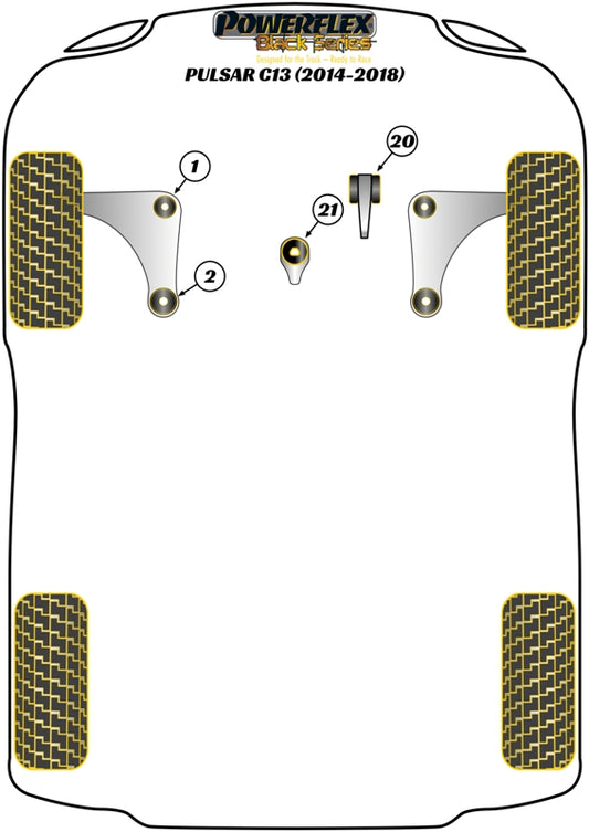 Nissan (PFF46-801BLK) Front Wishbone Front Bush