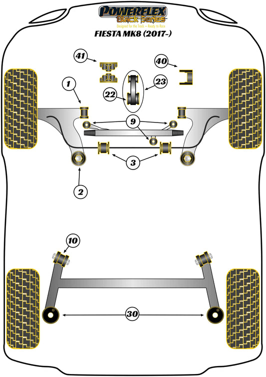 Ford (PFF19-2203-22BLK) Front Anti Roll Bar Bush 22mm
