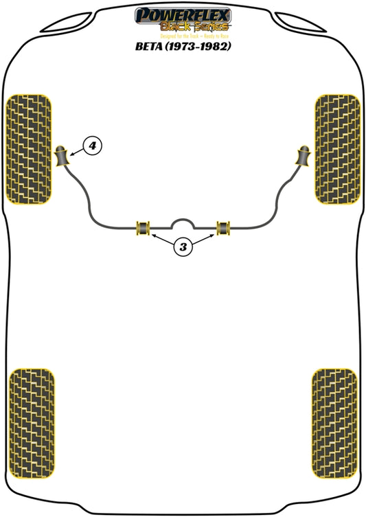 Lancia (PFF30-404-16BLK) Front Anti Roll Bar Outer Bush 16mm