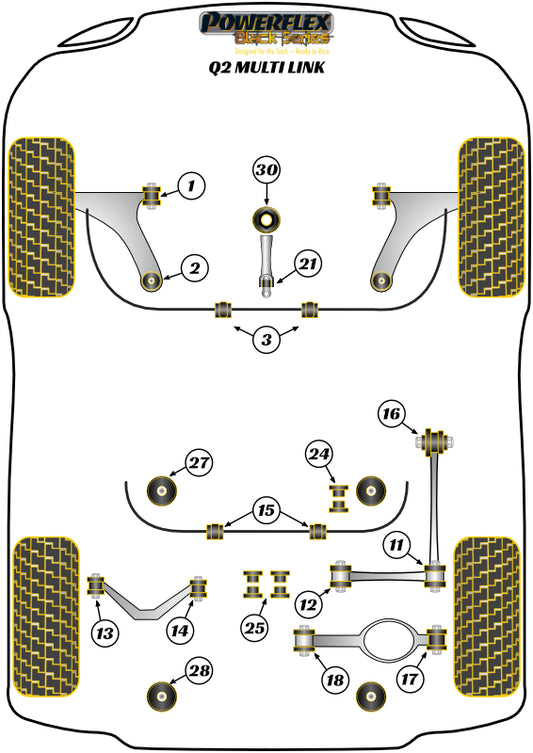 Audi (PFR85-524BLK) Rear Diff Front Mounting Bush