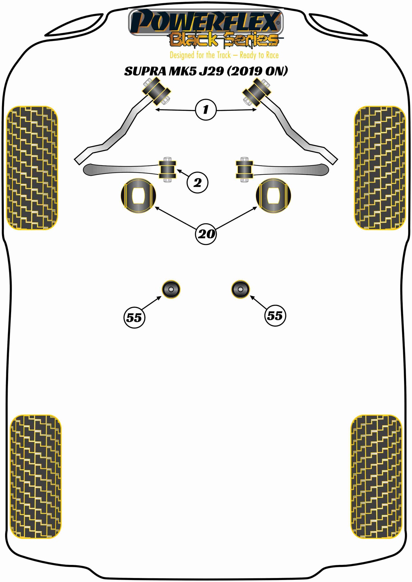 Toyota (PFF5-4655BLK) Transmission Mounting Bush (Motorsport)