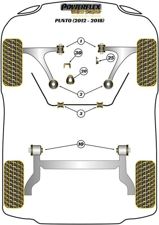 Fiat (PFF80-1103-16.4BLK) Front Anti Roll Bar 16.4mm