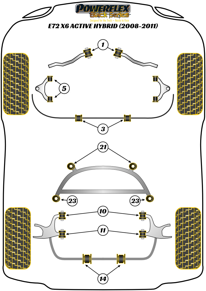 BMW (PFR5-1413-23BLK) Rear Anti Roll Bar Mounting Bush 23mm