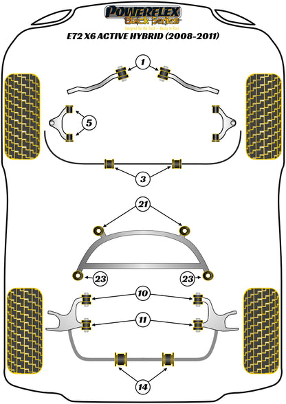 BMW (PFR5-1413-23BLK) Rear Anti Roll Bar Mounting Bush 23mm