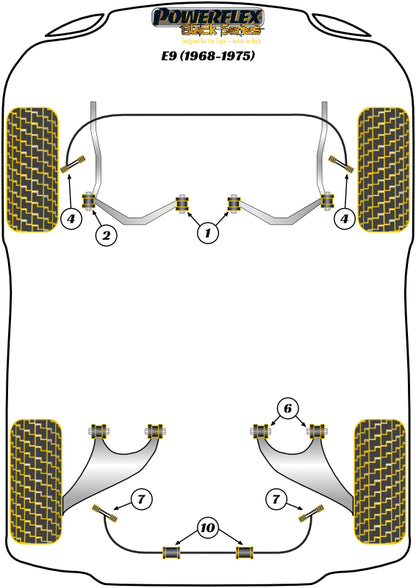 BMW (PFR5-1610-16BLK) Rear Anti Roll Bar Bush 16mm