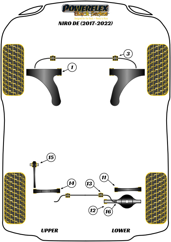 Kia (PFR26-114BLK) Rear Upper Control Arm Bush