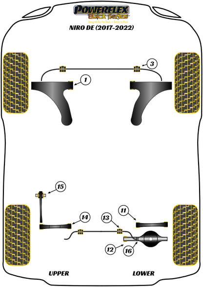 Kia (PFR26-114BLK) Rear Upper Control Arm Bush