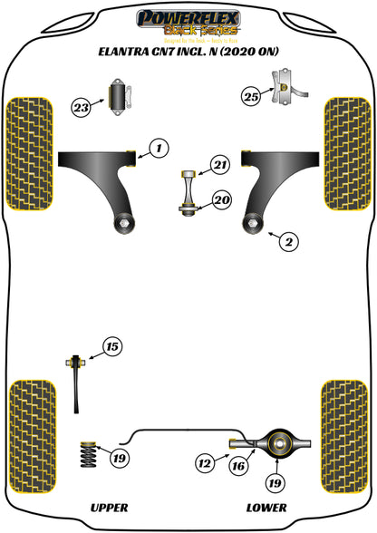 Hyundai (PFR26-219BLK) Rear Upper and Lower Spring Isolator Pads