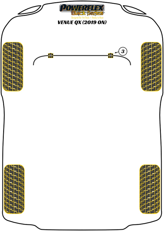 Hyundai (PFF26-103-22.5BLK) Front Anti Roll Bar Bush 22.5mm