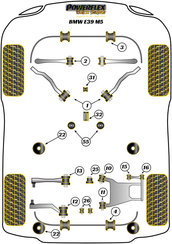 BMW (PFR5-523BLK) Rear Subframe Front Mounting Insert