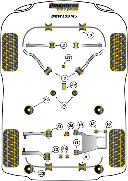 BMW (PFR5-523BLK) Rear Subframe Rear Mounting Insert