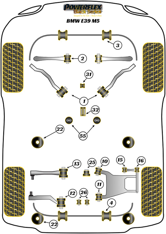 BMW (PFR5-523BLK) Rear Subframe Rear Mounting Insert