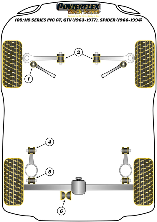 Porsche (PFF57-1401BLK) Front Wishbone Front Bush