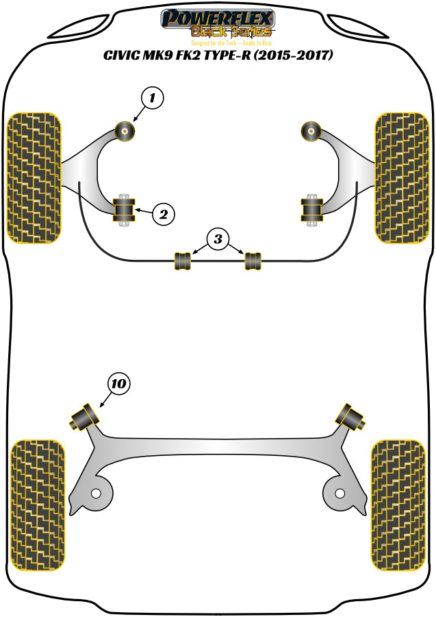Honda (PFF25-901BLK) Front Wishbone Front Bush