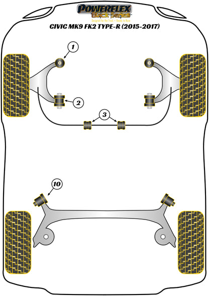 Honda (PFF25-903-23BLK) Front Anti Roll Bar Bush 23mm