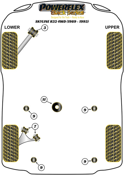 Nissan (PFR46-203BLK) Rear Lower Control Arm Bush