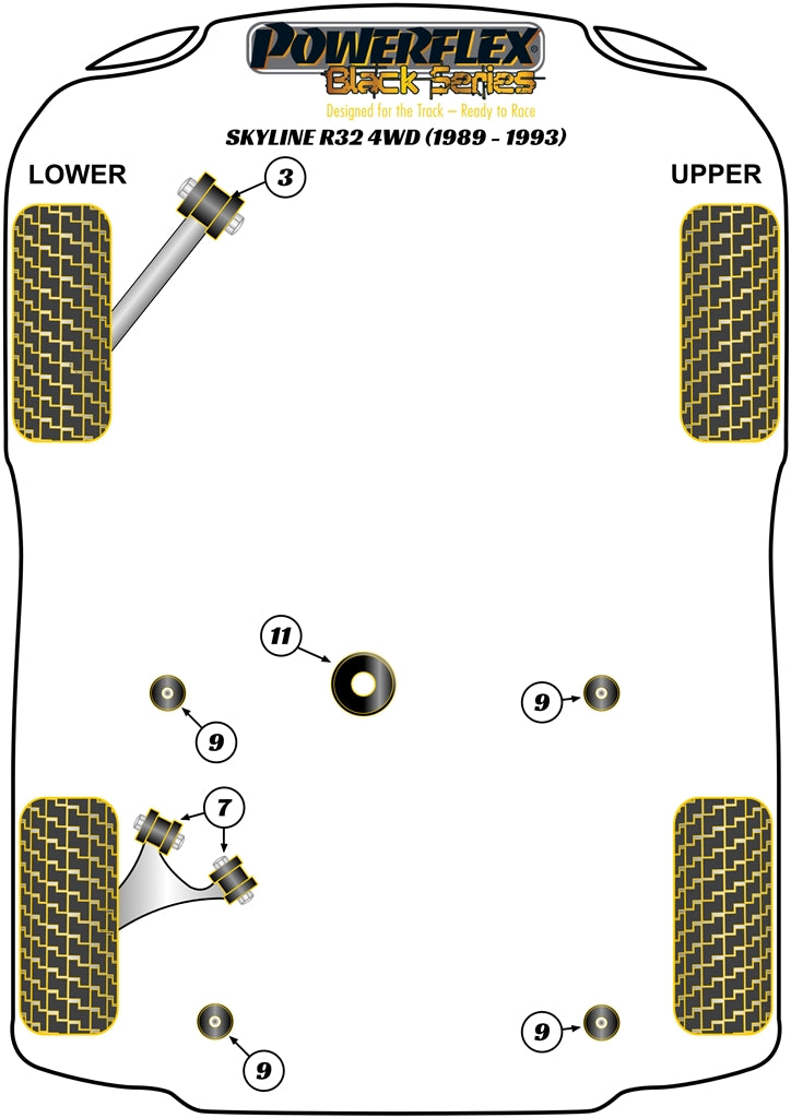 Nissan (PFR46-203BLK) Rear Lower Control Arm Bush