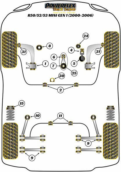 Mini (PFF5-108BLK) Gearbox Mounting Bush Insert