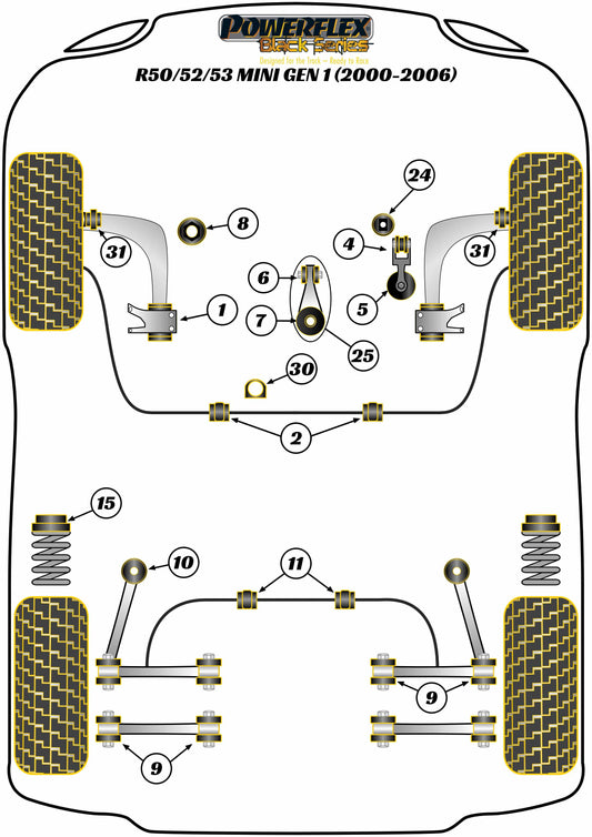 Mini (PFF5-105BLK) Upper Engine Mount Insert