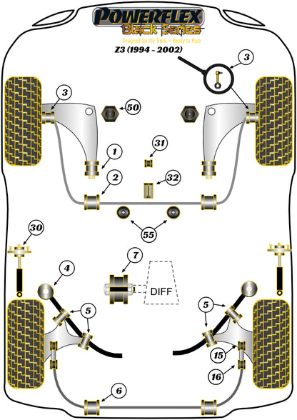 BMW (PFR5-300BLK) Rear Diff Mounting Bush
