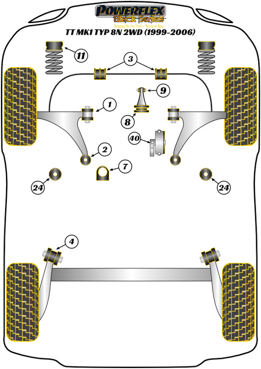 Audi (PFR85-610BLK) Rear Beam Mounting Bush
