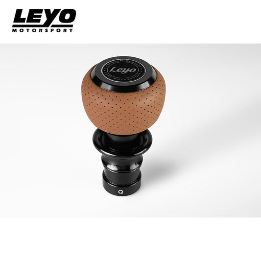Leyo Brown Nappa DSG Shift Knob (Black Anodized)