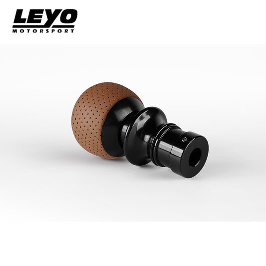 Leyo Brown Nappa DSG Shift Knob (Black Anodized)