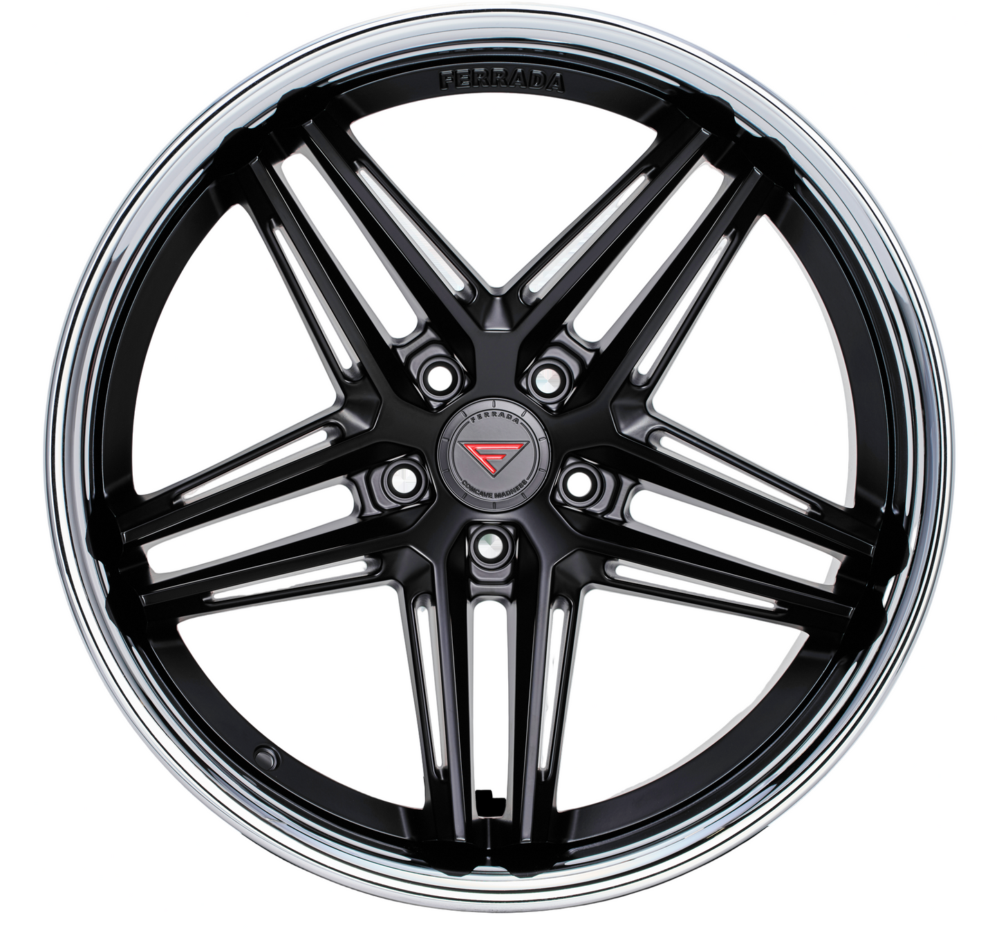 Ferrada Wheels CM1  Machine Black With Chrome Lip