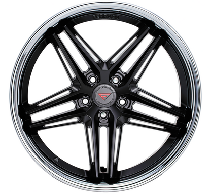 Ferrada Wheels CM1  Machine Black With Chrome Lip