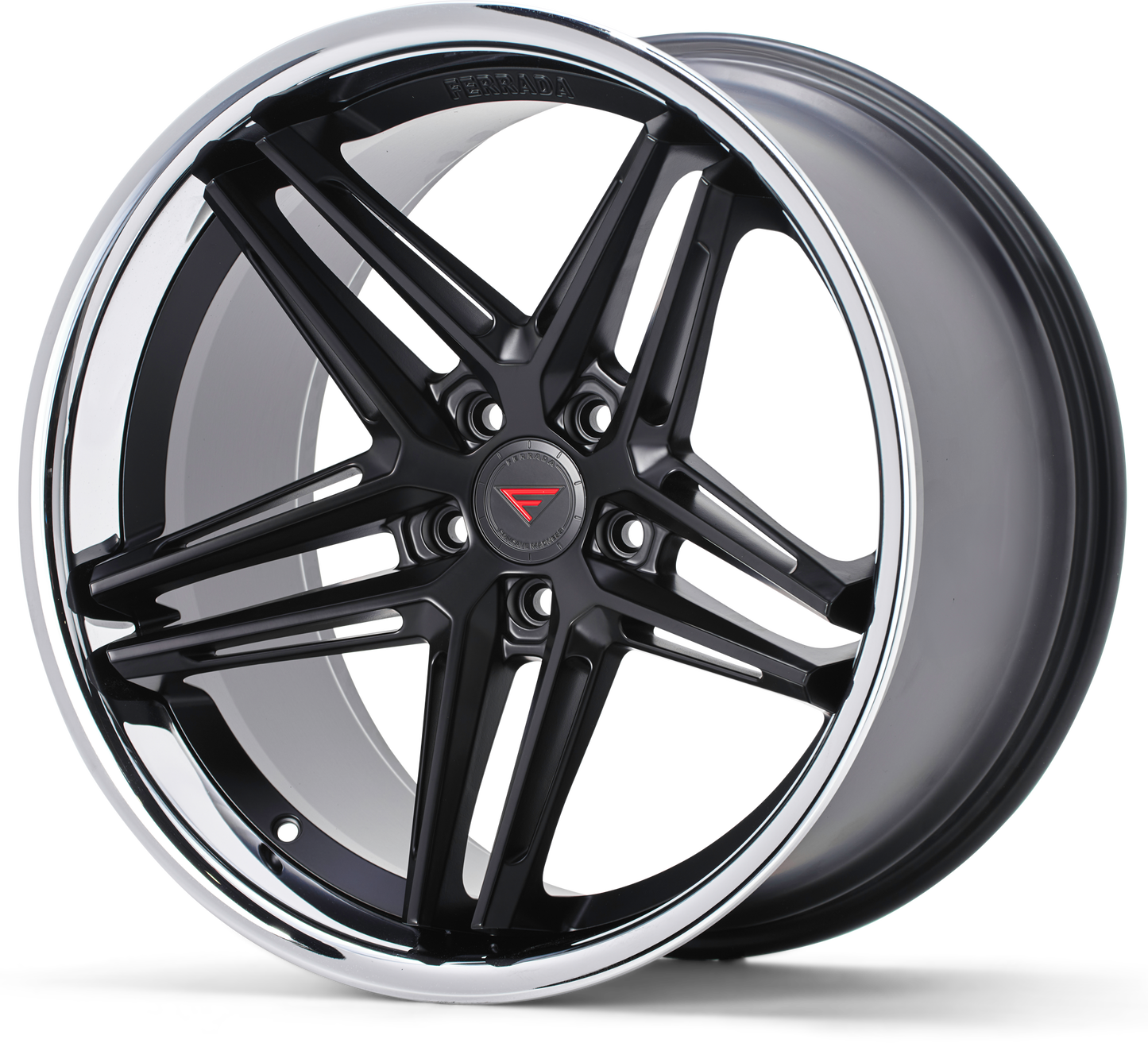 Ferrada Wheels CM1  Machine Black With Chrome Lip