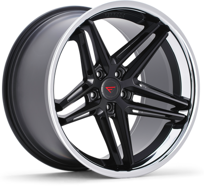 Ferrada Wheels CM1  Machine Black With Chrome Lip