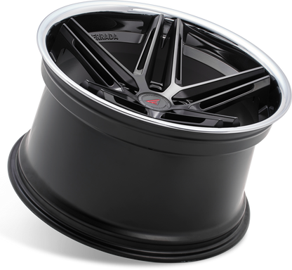 Ferrada Wheels CM1  Machine Black With Chrome Lip