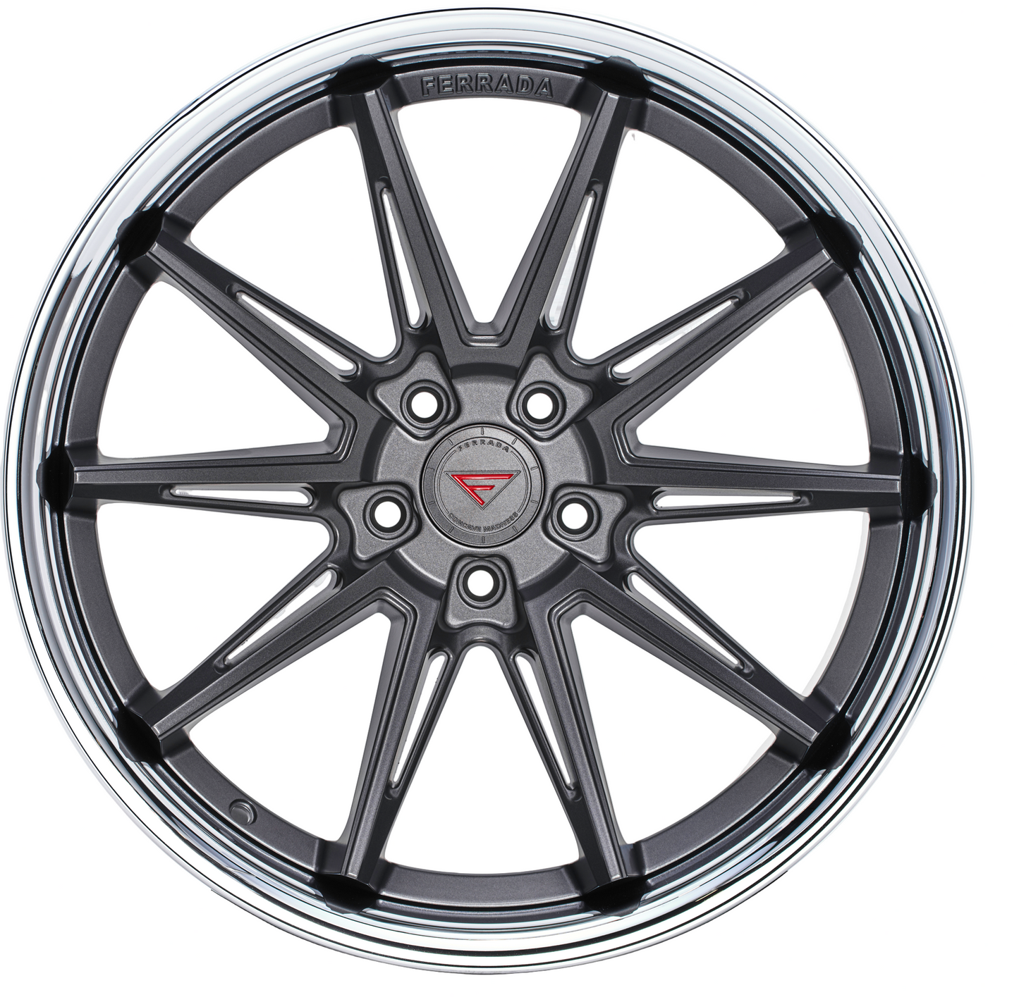 Ferrada Wheels CM2  Matte Graphite With Chrome Lip