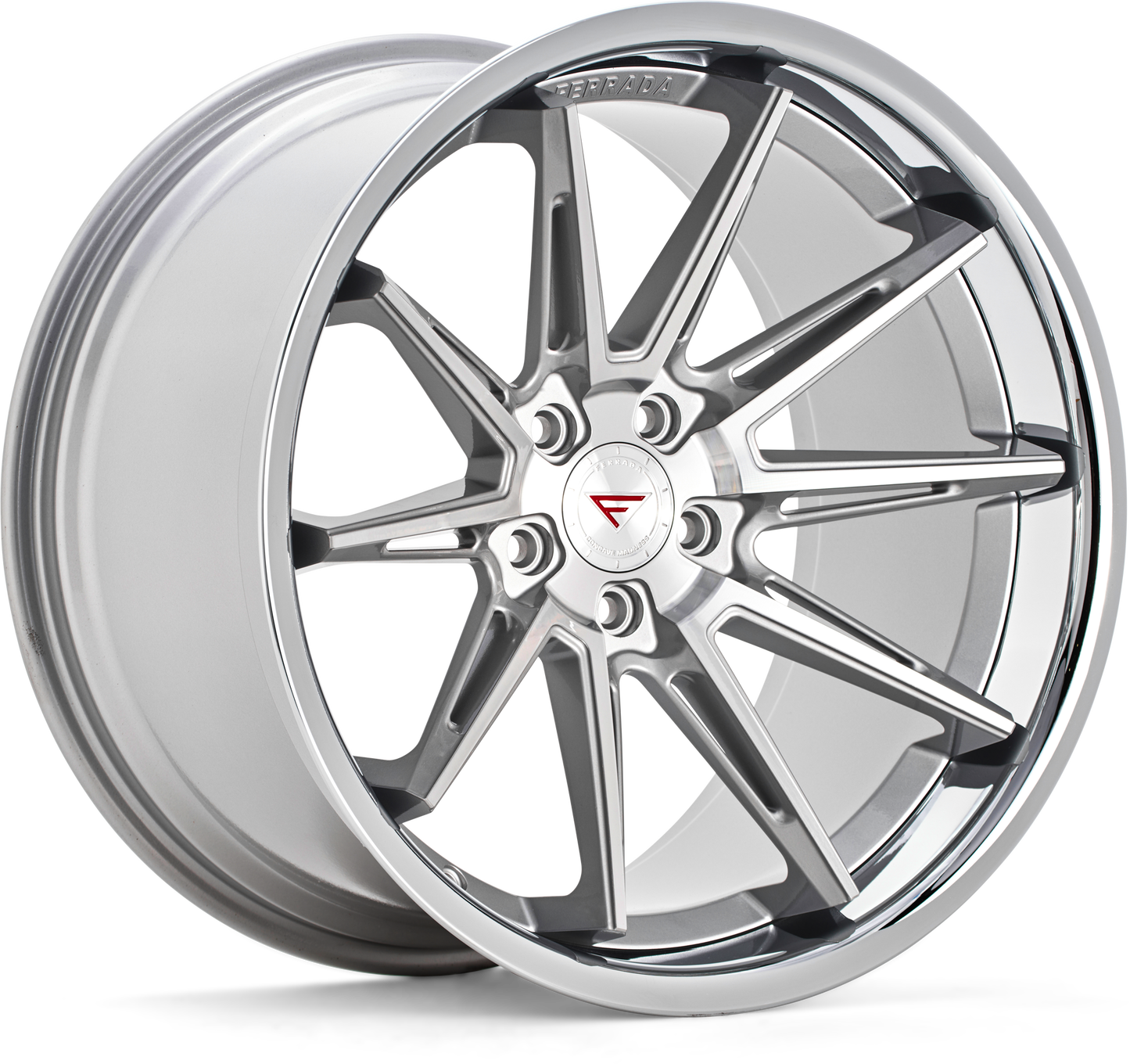 Ferrada Wheels CM2  Machine Silver With Chrome Lip