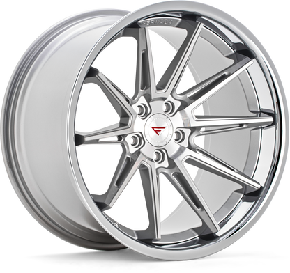Ferrada Wheels CM2  Machine Silver With Chrome Lip