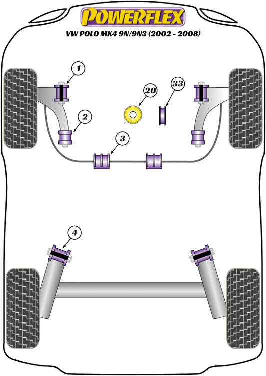 Volkswagen (PFF85-602) Front Wishbone Rear Bush