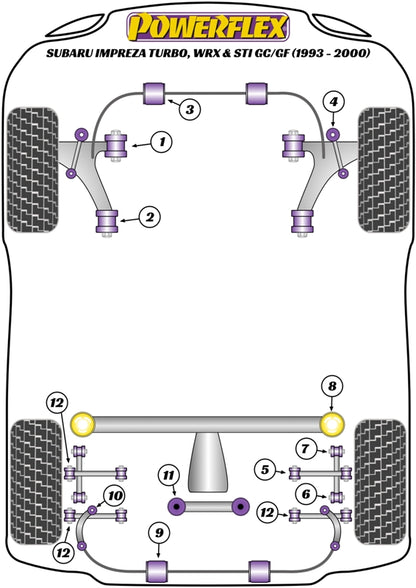 Subaru (PFR69-123BLK) Rear Diff Mount, Early RA & UK WRX Models