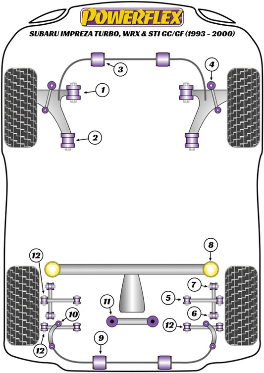 Subaru (PFR69-123BLK) Rear Diff Mount, Early RA & UK WRX Models