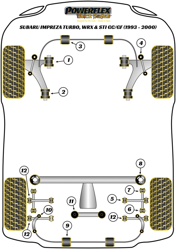 Subaru (PFR69-123BLK) Rear Diff Mount, Early RA & UK WRX Models