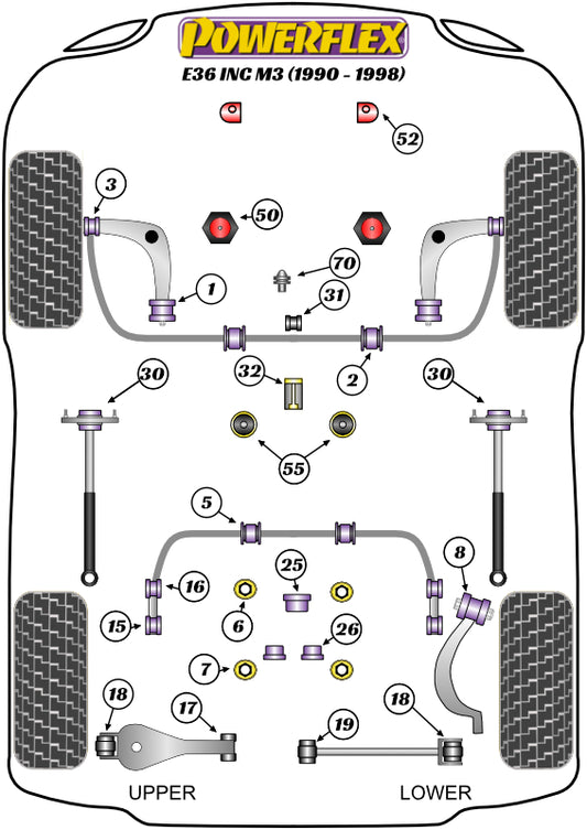 BMW (PFR5-324) Rear Diff Front Mounting Bush, M3 Evo Only