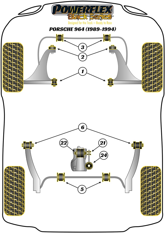 Porsche (PFR57-106BLK) Rear Trailing Arm Front Bush
