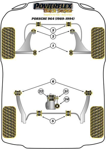 Porsche (PFR57-106BLK) Rear Trailing Arm Front Bush