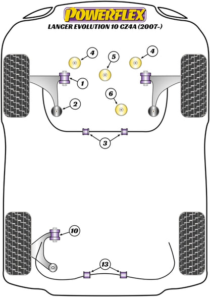 Mitsubishi (PFF44-108) Front Lower Diff Mount (Track)