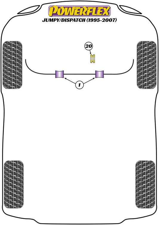 Citroen (PFF16-203-25) Front Anti Roll Bar To Chassis Bush 25mm