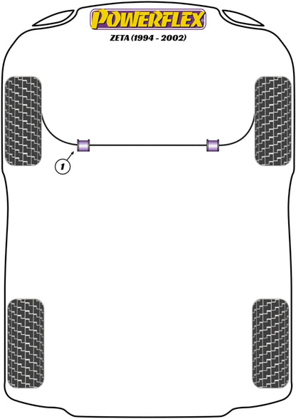Lancia (PFF16-204-25) Front Anti Roll Bar To Chassis Bush 25mm