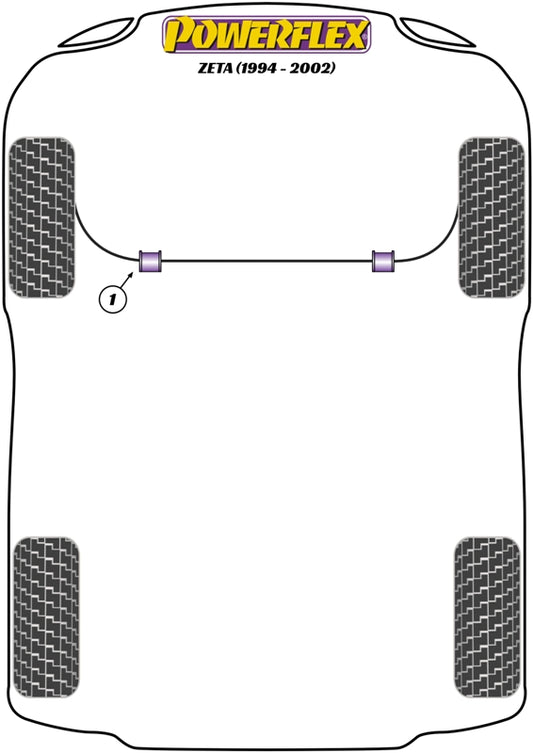 Lancia (PFF16-204-25) Front Anti Roll Bar To Chassis Bush 25mm