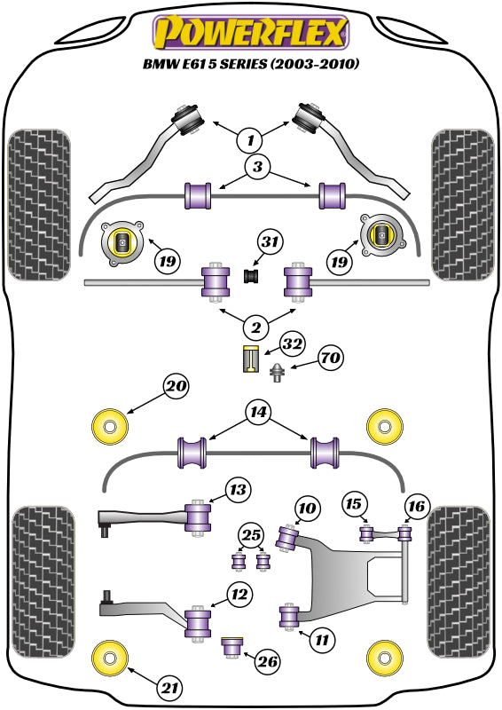 BMW (PFR5-4609-16) Rear Anti Roll Bar Bush 16mm