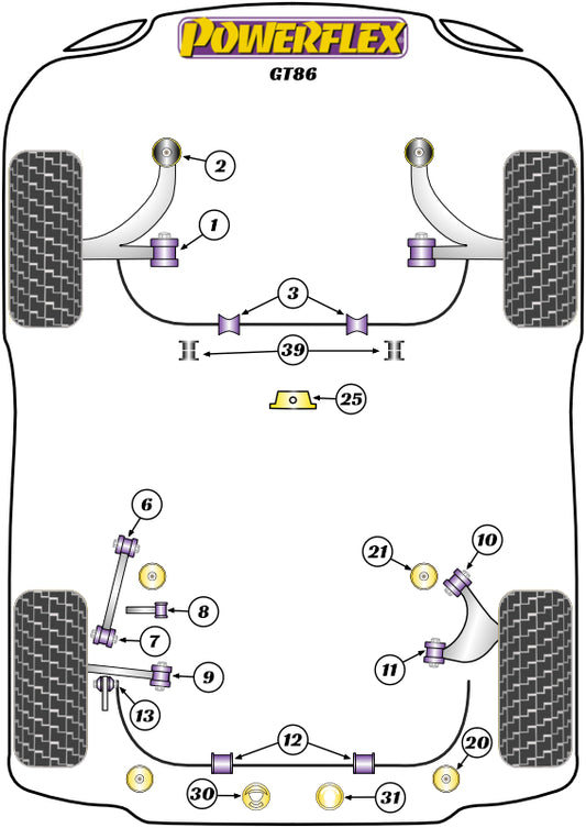Toyota (PFR69-823) Rear Subframe Front Insert
