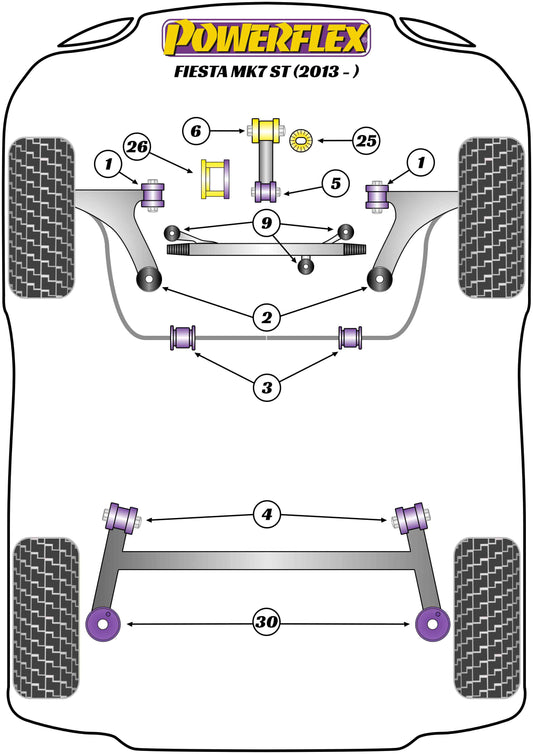 Ford (PFF19-2002P) Lower Engine Mount Small Bush 30mm Oval Bracket