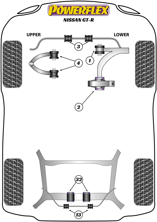 Nissan (PFF46-703-34) Front Anti Roll Bar Bush 34mm